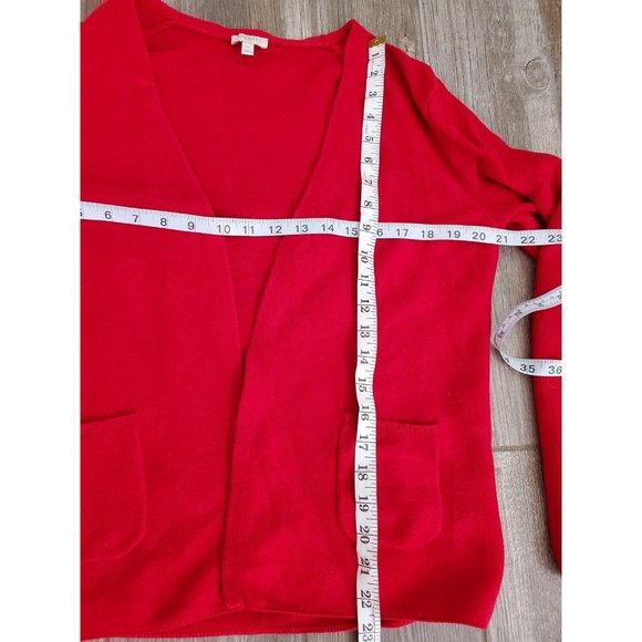Talbots Factory Red Cotton Open Front Cardigan In XL - Picture 4 of 6